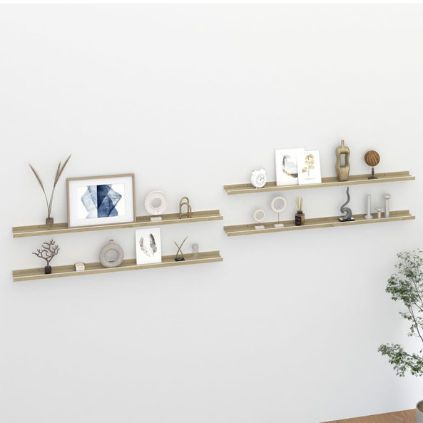 vidaXL 326698 - Wall Shelves 4 pcs and Sonoma Oak 115x9x3 cm