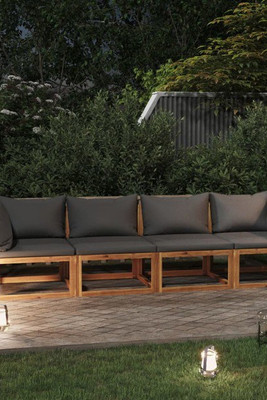 vidaXL 3057608 - Canapé de jardin à 4 places avec coussin Bois d'acacia massif