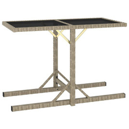 vidaXL 46454 - Garden Table 110x53x72 cm Glass and Poly Rattan