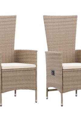 vidaXL 46063 - Outdoor Chairs 2 pcs with Cushions Poly Rattan