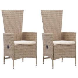 vidaXL 46063 - Chaises d'extérieur lot de 2 avec coussins Résine tressée