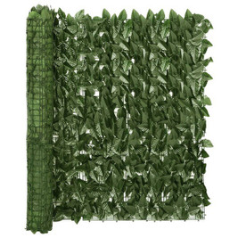 vidaXL 315487 - Écran de balcon avec feuilles vert foncé 300x100 cm