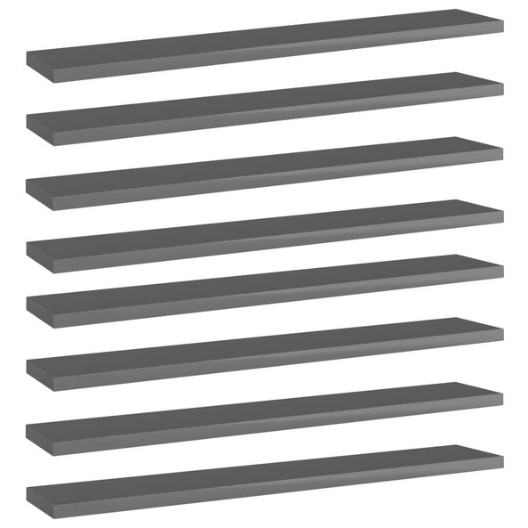 vidaXL 805217 - Panneaux bibliothèque 8 pcs brillant 60x10x1,5cm Aggloméré