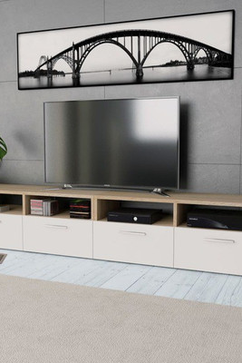 vidaXL 275112 - TV Cabinets 2 pcs Engineered Wood 95x35x36 cm Oak and