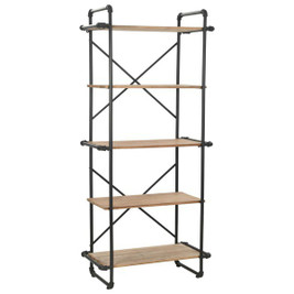 vidaXL 246423 - Bookcase Solid Firwood and Steel 80x42x180 cm