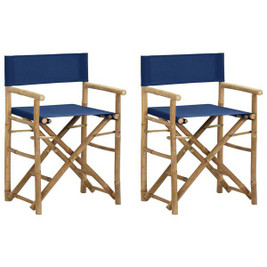 vidaXL 313030 - Folding Director's Chairs 2 pcs Bamboo and Fabric