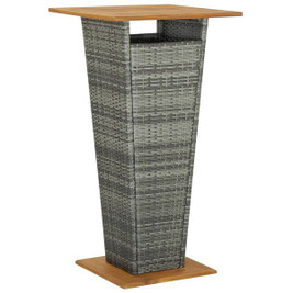 vidaXL 313464 - Bar Table 60x60x110 cm Poly Rattan and Solid Acacia Wood