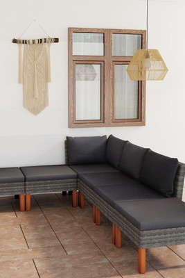 vidaXL 3059715 - Salon de jardin 6 pcs avec coussins Résine tressée