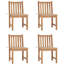 vidaXL 3073091 - Garden Chairs 4 pcs with Cushions Solid Teak Wood