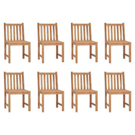 vidaXL 3073087 - Garden Chairs 8 pcs Solid Teak Wood