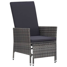 vidaXL 310230 - Reclining Garden Chair with Cushions Poly Rattan