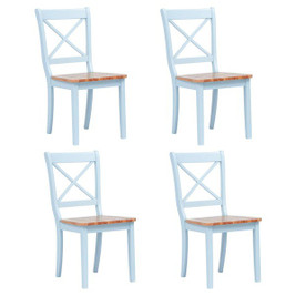 vidaXL 247361 - Dining Chairs 4 pcs and Light Wood Solid Rubber Wood