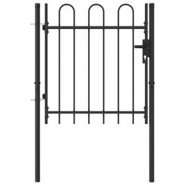 vidaXL 146029 - Fence Gate Single Door with Arched Top Steel 1x1 m