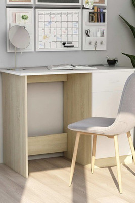 vidaXL 801085 - Desk and Sonoma Oak 100x50x76 cm Engineered Wood