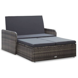 vidaXL 46080 - Salon de jardin 2 pcs avec coussins Résine tressée