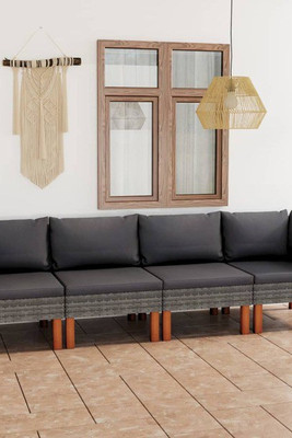 vidaXL 3059708 - Canapé de jardin à 4 places avec coussins Résine tressée