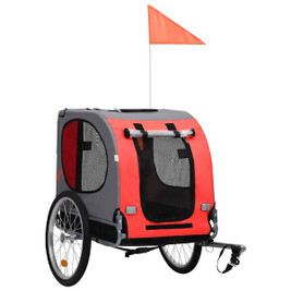 vidaXL 91765 - Pet Bike Trailer Red and