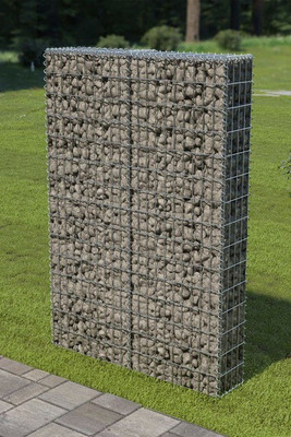 vidaXL 143579 - Gabion Wall with Covers Galvanised Steel 100x20x150 cm