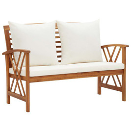 vidaXL 310270 - Garden Bench with Cushions 119 cm Solid Acacia Wood