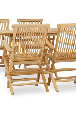 vidaXL 44686 - 5 Piece Outdoor Dining Set Solid Teak Wood