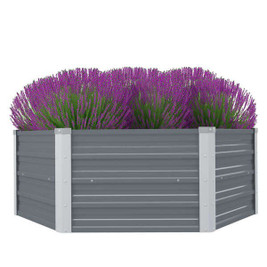 vidaXL 42405 - Raised Garden Bed 129x129x46 cm Galvanised Steel