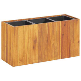 vidaXL 46572 - Garden Raised Bed with 3 Pots Solid Acacia Wood