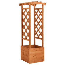 vidaXL 47251 - Jardinière à treillis avec arche 49x39x130 cm Bois de sapin