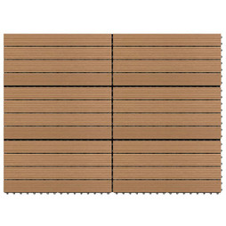 vidaXL 149028 - Carreaux de terrasse 6 pcs WPC 60x30 cm 1,08 m² Marron