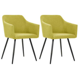 vidaXL 323098 - Chaises à manger lot de 2 vert tissu