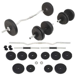 vidaXL 91400 - Ensemble dhaltères et barres dhaltères 30 kg