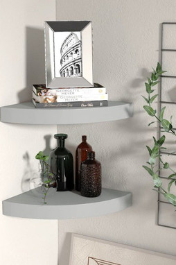 vidaXL 323902 - Étagères dangle flottantes 2 pcs gris 25x25x3,8 cm MDF