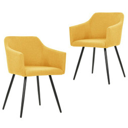 vidaXL 323100 - Chaises à manger lot de 2 jaune tissu