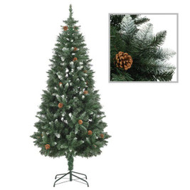 vidaXL 284318 - Artificial Christmas Tree with Pine Cones and White Glitter 180 cm
