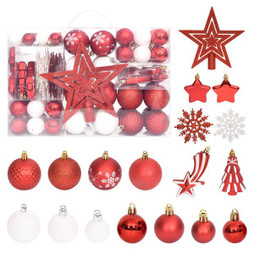 vidaXL 330092 - Ensemble de boules de Noël 108 pcs et blanc