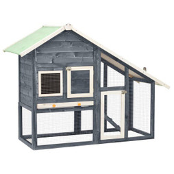 vidaXL 170869 - Clapier et blanc 140x63x120 cm Bois de sapin massif