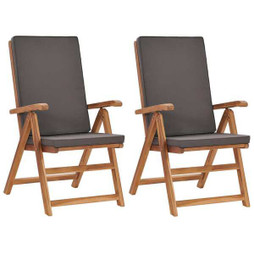 vidaXL 48982 - Chaises inclinables lot de 2 avec coussins Teck solide