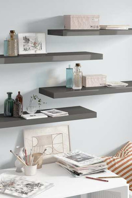 vidaXL 323795 - Floating Wall Shelves 4 pcs High Gloss 80x23.5x3.8 cm MDF