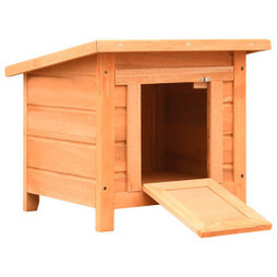 vidaXL 170640 - Cat House Solid Pine & Fir Wood 50x46x43.5 cm