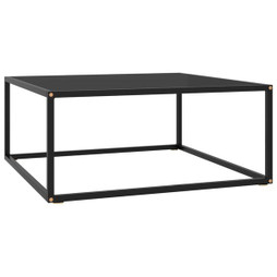vidaXL 322876 - Table basse avec verre noir 80x80x35 cm