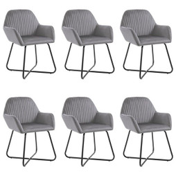 vidaXL 277010 - Chaises à manger lot de 6 gris velours