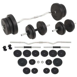 vidaXL 91402 - Ensemble dhaltères et barres dhaltères 60 kg