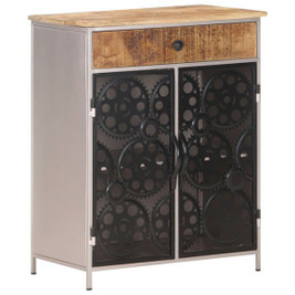 vidaXL 323736 - Sideboard 60x35x75 cm Rough Mango Wood & Iron
