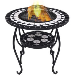 vidaXL 46725 - Mosaic Fire Pit Table and White 68 cm Ceramic