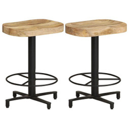 vidaXL 321966 - Bar Stools 2 pcs 52 cm Solid Mango Wood