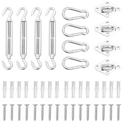 vidaXL 310245 - 12 Piece Sunshade Sail Accessory Set Stainless Steel