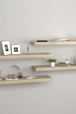 vidaXL 323879 - Floating Wall Shelves 4 pcs Oak 80x23.5x3.8 cm MDF