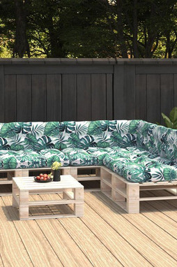 vidaXL 314600 - Pallet Sofa Cushions 7 pcs Leaf Pattern