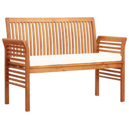 vidaXL 45967 - 2-Seater Garden Bench with Cushion 120 cm Solid Wood Acacia