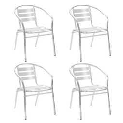vidaXL 48708 - Stackable Outdoor Chairs 4 pcs Aluminium
