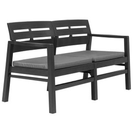 vidaXL 45623 - 2-Seater Garden Bench with Cushions 133 cm Plastic